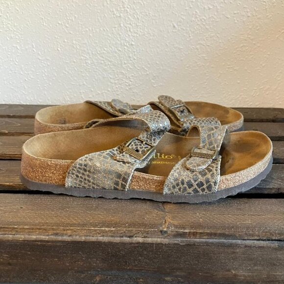Papillio By Birkenstock Arizona Snakeskin Pattern Slip On Sandals Size 36/US 5.5 - Picture 3 of 6